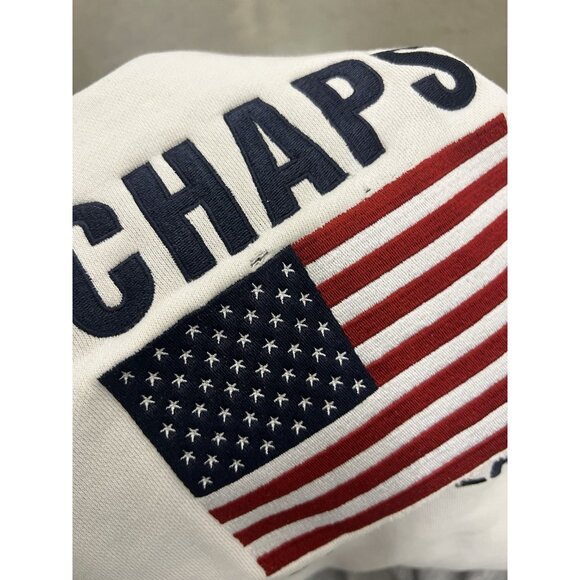 Chaps Ralph Lauren USA Flag embroidery white sweatshirt Size Large - Picture 6 of 10